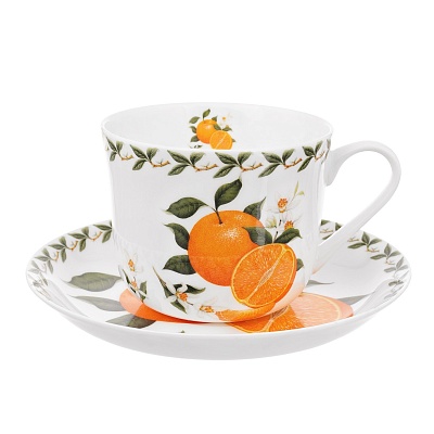 Чашка с блюдцем 480мл."Апельсин" в подарочной упаковке. 62697 купить