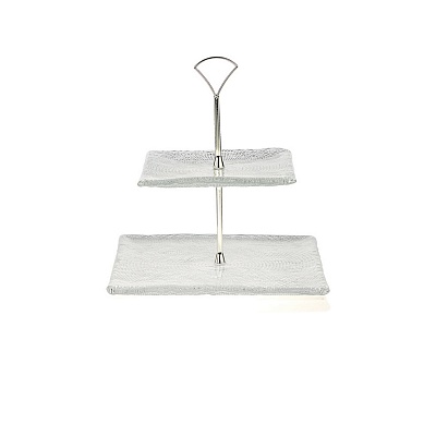 Горка двухярусная H25см.23X23/16X16см."Diamante" прозрачная IVV 65559 купить