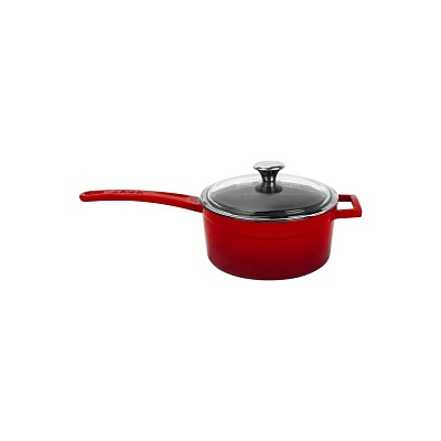 Ковш с металл. ручкой и стеклянной крышкой LAVA Red 1,35 л, 16 см 74888 купить