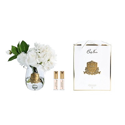 Ароматизированный букет "Tea Rose & Hydrangeas" белый Côte Noire 85349 купить